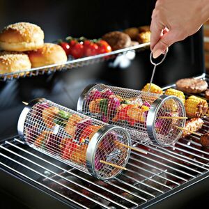 Forgatható hengeres grillkosár kép