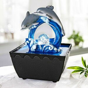 LED-es szobai szökőkút delfinekkel kép