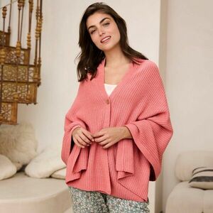 Kötött poncsó sima mintával kép