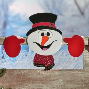 Hóember kerítés díszítés kép