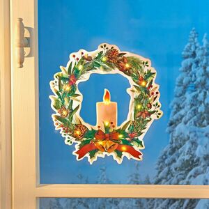 LED ablakkép Karácsonyi koszorú kép
