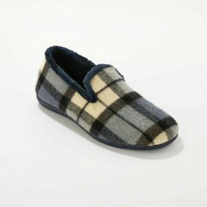 Kockás, szőrmehatású papucs kép