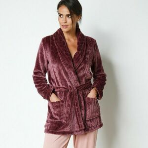 Rövid gyapjú fürdőköpeny optikai mintával kép