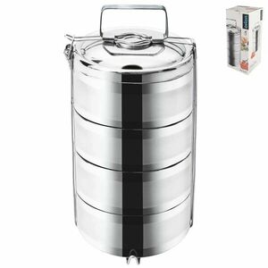 Thermo rozsdamentes acél ételhordó 4 szintes, átmérő 16 cm kép