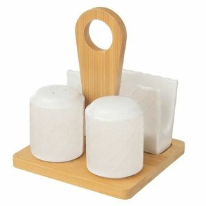 Fűszerszett szalvétatartóval WHITELINE kép