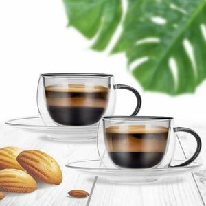 2 db duplafalú üvegpohár DUPLA ESZPRESSZÓ kép