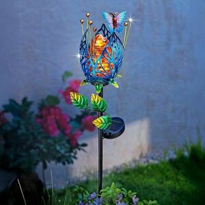 Szolár kerti dísz 'Virág pillangóval' kép