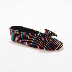 Házi készítésű balerinák bio pamutból, csíkosak kép