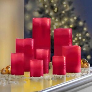 LED viaszos gyertyák Viva Magenta, 8 db-os szett kép