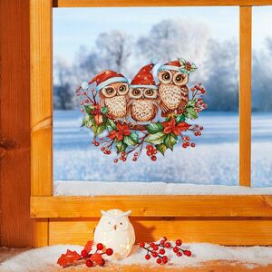 Ablakdísz Karácsonyi baglyok kép
