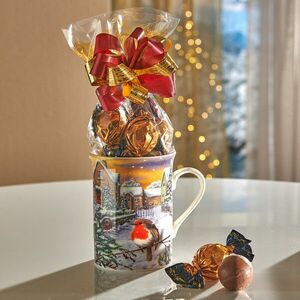 Téli bögre „Vörösbegy" édességgel kép