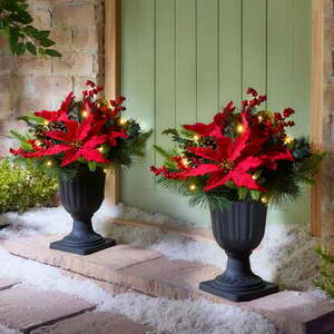 LED karácsonyi virágkompozíció cserépben kép