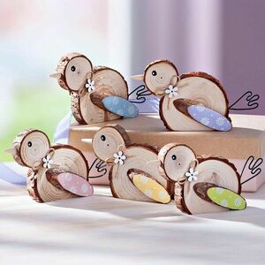 Fa dekoráció Madárka, 5 darabos készlet kép