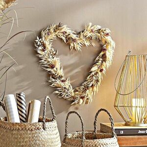 Falidekoráció szárított virágokból Szív kép