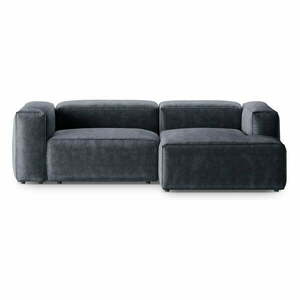 Szürkéskék kordbársony sarokkanapé (jobb oldali-heverő résszel) Bergamo – Cosmopolitan Design kép