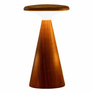 Sötét natúr színű LED asztali lámpa fa búrával (magasság 14 cm) Sylva – Gingko kép