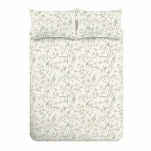 Zöld-krémszínű egyszemélyes pamut ágyneműhuzat 135x200 cm Thea Floral – Bianca kép