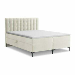 Bézs ágyneműtartós boxspring ágy 140x200 cm Puhala – Makamii kép
