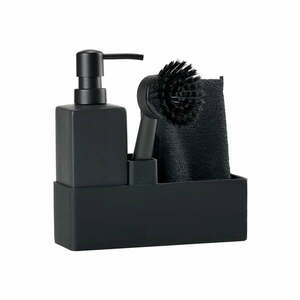 Fekete műanyag-szilikon mosogatóeszköz tartó Singles – Zone kép