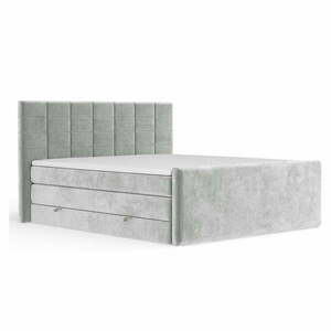Világosszürke ágyneműtartós boxspring ágy 200x200 cm Ava – Maison de Rêve kép