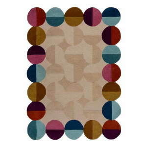 Bézs kézi szövésű gyapjú szőnyeg 200x290 cm Mia Textured Scallop – Flair Rugs kép