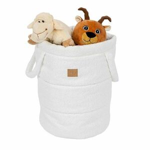 Fehér textil játéktároló kosár ø 39x50 cm – Meowbaby kép