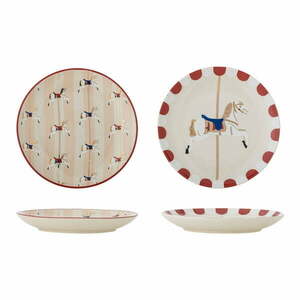 Krémszínű agyagkerámia desszertes tányér készlet karácsonyi mintával, 2 db-os, ø 16 cm Merry-go-round – Bloomingville kép