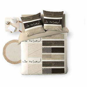 Barna kétszemélyes pamut ágyneműhuzat 200x200 cm So Natural – douceur d'intérieur kép