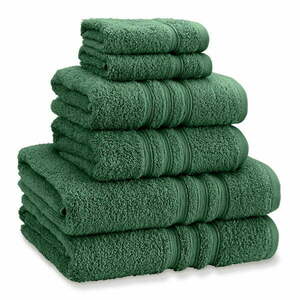 Sötétzöld frottír pamut törölköző és fürdőlepedő készlet 6 db-os Zero Twist – Catherine Lansfield kép