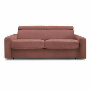 Rózsaszín kordbársony kinyitható kanapé 195 cm Monaco – Bobochic Paris kép