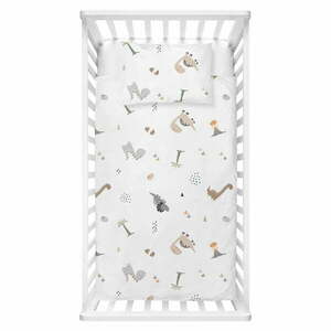 Fehér renforcé pamut gyerek ágyneműhuzat babaágyhoz 100x150 cm Dinozor – Mijolnir kép