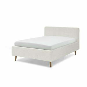 Fehér kárpitozott franciaágy ágyrács nélkül 160x200 cm Mattis – Meise Möbel kép