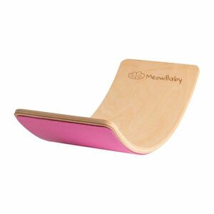 Rózsaszín-natúr színű borovi fenyő egyensúlyozó deszka 80x30x18 cm Montessori – Meowbaby kép