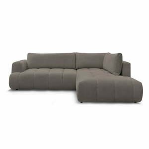 Szürkésbarna kinyitható-tárolóhelyes sarokkanapé (jobb oldali-L alakú) Fuji – Bobochic Paris kép