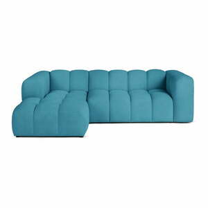 Türkiz bársony sarokkanapé (bal oldali-heverő résszel) Cube – Bonami Selection kép