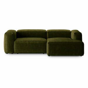 Zöld kordbársony sarokkanapé (jobb oldali-heverő résszel) Bergamo – Cosmopolitan Design kép