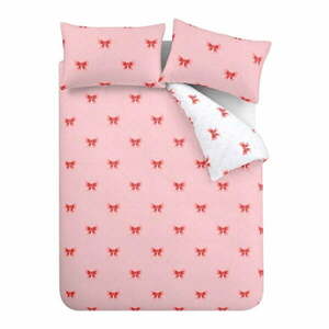 Rózsaszín kétszemélyes-hosszabbított ágyneműhuzat 230x220 cm Dotty Bows – Sassy B kép