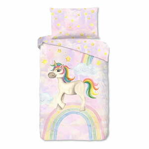 Rózsaszín egyszemélyes pamut ágyneműhuzat 140x200 cm – Good Morning kép