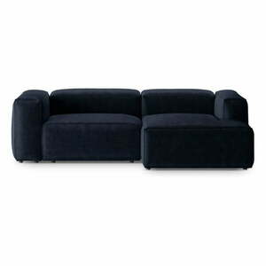 Sötétkék kordbársony sarokkanapé (jobb oldali-heverő résszel) Bergamo – Cosmopolitan Design kép