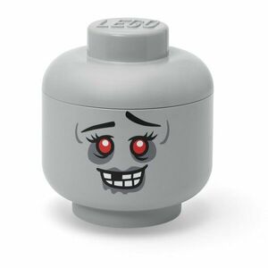 Szürke műanyag gyerek tárolódoboz ø 24x27 cm Head Zombie L – LEGO® kép