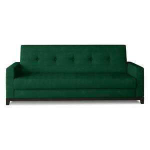 Zöld bársony kinyitható-tárolóhelyes kanapé 216 cm Selene – ELTAP kép