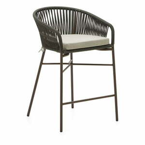 Zöld fém-párnázott kerti bárszék Yanet – Kave Home kép