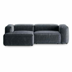 Szürkéskék kordbársony sarokkanapé (bal oldali-heverő résszel) Bergamo – Cosmopolitan Design kép