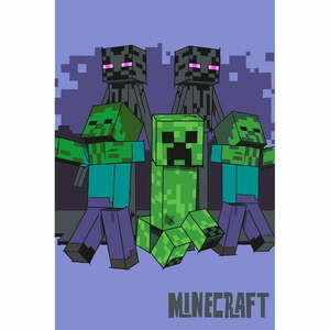 Fleece gyerek takaró 100x150 cm Minecraft "Mobs coming for you" – Jerry Fabrics kép