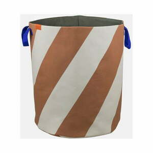 Téglavörös-krémszínű textil szennyeskosár 5 l Diagonal – Mette Ditmer Denmark kép