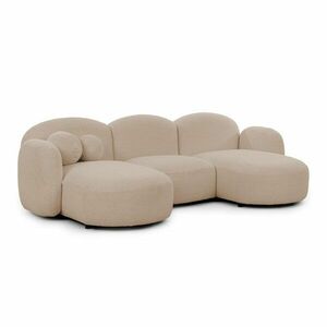 Világosbarna buklé sarokkanapé (U alakú) Orbit – Ropez kép