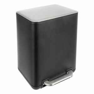 Fekete rozsdamentes acél pedálos szemetes 20 l Black – Orion kép