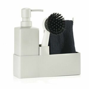 Világosszürke műanyag-szilikon mosogatóeszköz tartó Singles – Zone kép