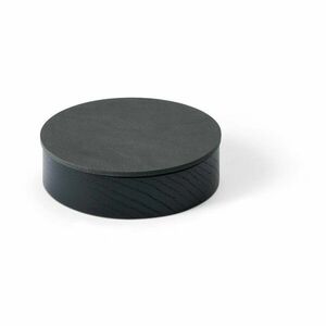 Fekete-antracitszürke fedeles-dekoratív fa-öko bőr tárolódoboz ø 11x3, 5 cm Circle Nupo – LIND DNA kép