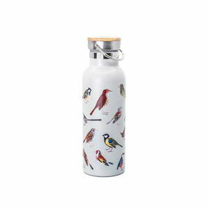 Fehér rozsdamentes acél utazó ivópalack 425 ml Vintage Birds – Sass & Belle kép